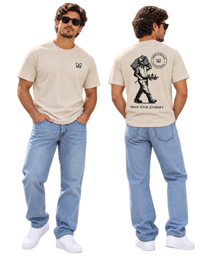 El Caminante shirt in Sand, men front and back